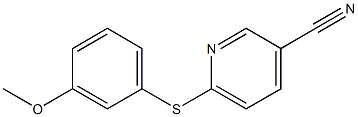 6-[(3-methoxyphenyl)sulfanyl]pyridine-3-carbonitrile Struktur