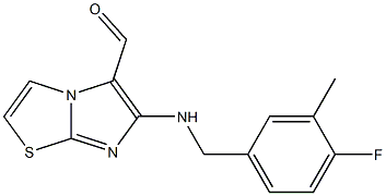6-[(4-fluoro-3-methylbenzyl)amino]imidazo[2,1-b][1,3]thiazole-5-carbaldehyde Struktur