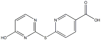 6-[(4-hydroxypyrimidin-2-yl)sulfanyl]pyridine-3-carboxylic acid 化学構造式