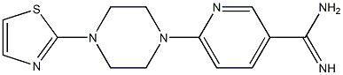 6-[4-(1,3-thiazol-2-yl)piperazin-1-yl]pyridine-3-carboximidamide 化学構造式