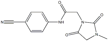 N-(4-cyanophenyl)-2-(3-methyl-2,5-dioxoimidazolidin-1-yl)acetamide 结构式