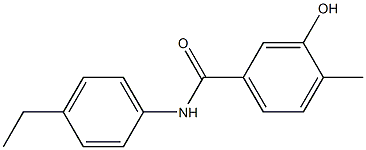 N-(4-ethylphenyl)-3-hydroxy-4-methylbenzamide 化学構造式