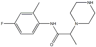 N-(4-fluoro-2-methylphenyl)-2-(piperazin-1-yl)propanamide,,结构式