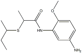 N-(5-amino-2-methoxyphenyl)-2-(butan-2-ylsulfanyl)propanamide,,结构式