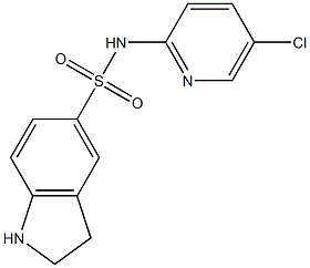 N-(5-chloropyridin-2-yl)-2,3-dihydro-1H-indole-5-sulfonamide,,结构式