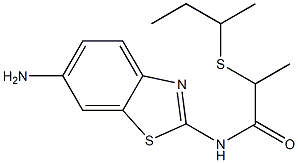 N-(6-amino-1,3-benzothiazol-2-yl)-2-(butan-2-ylsulfanyl)propanamide,,结构式