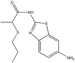 N-(6-amino-1,3-benzothiazol-2-yl)-2-(propylsulfanyl)propanamide,,结构式