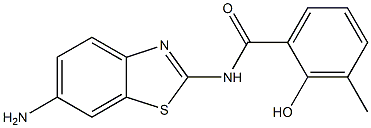 N-(6-amino-1,3-benzothiazol-2-yl)-2-hydroxy-3-methylbenzamide 结构式