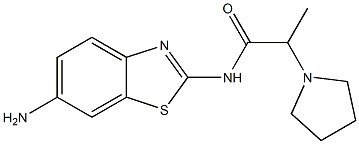 N-(6-amino-1,3-benzothiazol-2-yl)-2-pyrrolidin-1-ylpropanamide Structure