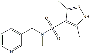 N,3,5-trimethyl-N-(pyridin-3-ylmethyl)-1H-pyrazole-4-sulfonamide 化学構造式