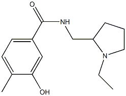N-[(1-ethylpyrrolidin-2-yl)methyl]-3-hydroxy-4-methylbenzamide Struktur