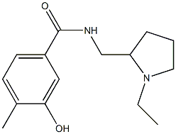 N-[(1-ethylpyrrolidin-2-yl)methyl]-3-hydroxy-4-methylbenzamide,,结构式