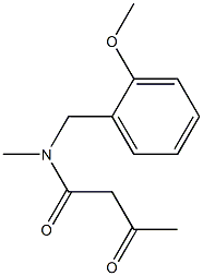 N-メチル-N-(2-メトキシベンジル)-3-オキソブチルアミド 化学構造式