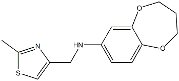 N-[(2-methyl-1,3-thiazol-4-yl)methyl]-3,4-dihydro-2H-1,5-benzodioxepin-7-amine,,结构式