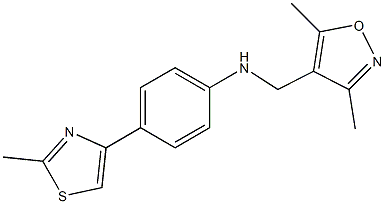 N-[(3,5-dimethyl-1,2-oxazol-4-yl)methyl]-4-(2-methyl-1,3-thiazol-4-yl)aniline Structure