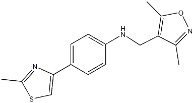 N-[(3,5-dimethyl-1,2-oxazol-4-yl)methyl]-4-(2-methyl-1,3-thiazol-4-yl)aniline Struktur