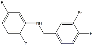 N-[(3-bromo-4-fluorophenyl)methyl]-2,5-difluoroaniline 化学構造式