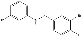 N-[(3-bromo-4-fluorophenyl)methyl]-3-fluoroaniline 化学構造式