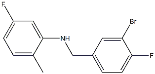 N-[(3-bromo-4-fluorophenyl)methyl]-5-fluoro-2-methylaniline,,结构式