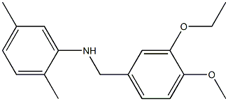 N-[(3-ethoxy-4-methoxyphenyl)methyl]-2,5-dimethylaniline 化学構造式