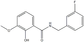 N-[(3-fluorophenyl)methyl]-2-hydroxy-3-methoxybenzamide,,结构式