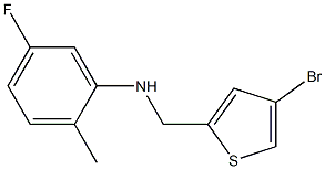 N-[(4-bromothiophen-2-yl)methyl]-5-fluoro-2-methylaniline,,结构式