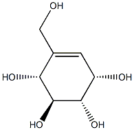 (1R,4S,5S,6S)-2-(hydroxymethyl)cyclohex-2-ene-1,4,5,6-tetrol 化学構造式