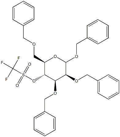 Benzyl 2,3,6-Tri-O- benzyl-4-O-trifluoromethanesulfonyl--D-mannopyranoside,,结构式