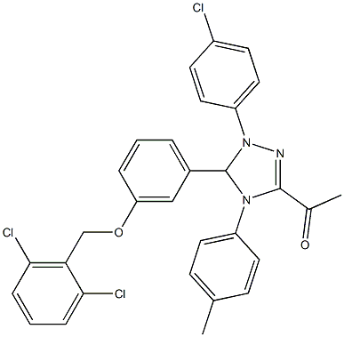  1-[1-(4-chlorophenyl)-5-{3-[(2,6-dichlorobenzyl)oxy]phenyl}-4-(4-methylphenyl)-4,5-dihydro-1H-1,2,4-triazol-3-yl]ethanone