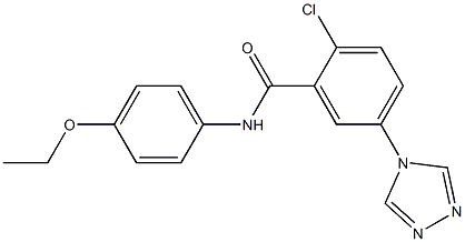 2-chloro-N-(4-ethoxyphenyl)-5-(4H-1,2,4-triazol-4-yl)benzamide,,结构式