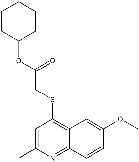 cyclohexyl {[2-methyl-6-(methyloxy)quinolin-4-yl]sulfanyl}acetate 化学構造式