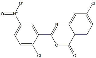 7-chloro-2-{2-chloro-5-nitrophenyl}-4H-3,1-benzoxazin-4-one,,结构式