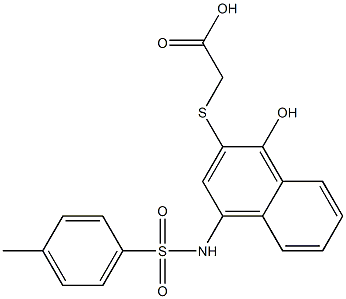 [(1-hydroxy-4-{[(4-methylphenyl)sulfonyl]amino}-2-naphthyl)sulfanyl]acetic acid Structure