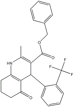 benzyl 2-methyl-5-oxo-4-[2-(trifluoromethyl)phenyl]-1,4,5,6,7,8-hexahydro-3-quinolinecarboxylate Structure