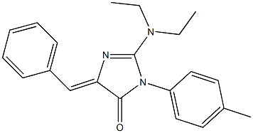 5-benzylidene-2-(diethylamino)-3-(4-methylphenyl)-3,5-dihydro-4H-imidazol-4-one,,结构式