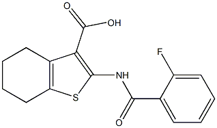 2-[(2-fluorobenzoyl)amino]-4,5,6,7-tetrahydro-1-benzothiophene-3-carboxylic acid Struktur