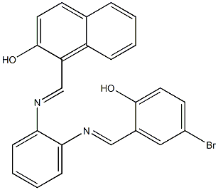 1-[({2-[(5-bromo-2-hydroxybenzylidene)amino]phenyl}imino)methyl]-2-naphthol Structure