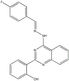 4-fluorobenzaldehyde [2-(2-hydroxyphenyl)-4-quinazolinyl]hydrazone Structure