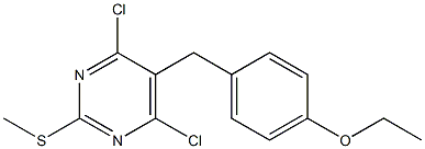 4,6-dichloro-5-(4-ethoxybenzyl)-2-(methylsulfanyl)pyrimidine Structure