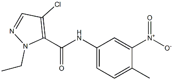 4-chloro-1-ethyl-N-{3-nitro-4-methylphenyl}-1H-pyrazole-5-carboxamide,,结构式
