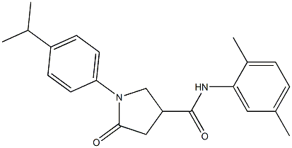 N-(2,5-dimethylphenyl)-1-(4-isopropylphenyl)-5-oxo-3-pyrrolidinecarboxamide 化学構造式