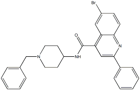 N-(1-benzyl-4-piperidinyl)-6-bromo-2-phenyl-4-quinolinecarboxamide Struktur