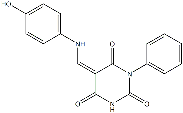 5-[(4-hydroxyanilino)methylene]-1-phenyl-2,4,6(1H,3H,5H)-pyrimidinetrione Structure