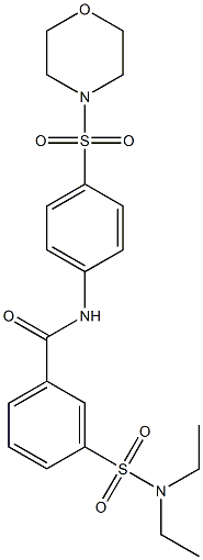 3-[(diethylamino)sulfonyl]-N-[4-(4-morpholinylsulfonyl)phenyl]benzamide,,结构式