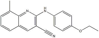 2-(4-ethoxyanilino)-8-methyl-3-quinolinecarbonitrile 化学構造式