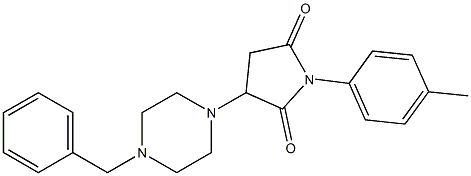 3-(4-benzyl-1-piperazinyl)-1-(4-methylphenyl)-2,5-pyrrolidinedione Struktur