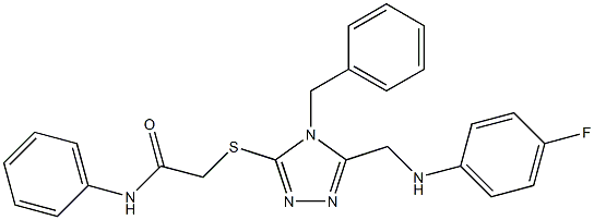  2-({4-benzyl-5-[(4-fluoroanilino)methyl]-4H-1,2,4-triazol-3-yl}sulfanyl)-N-phenylacetamide