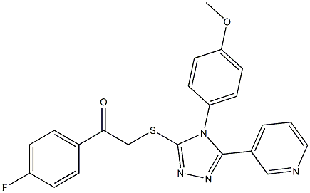 1-(4-fluorophenyl)-2-{[4-(4-methoxyphenyl)-5-(3-pyridinyl)-4H-1,2,4-triazol-3-yl]sulfanyl}ethanone,,结构式