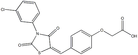 (4-{[3-(3-chlorophenyl)-2,4-dioxo-1,3-thiazolidin-5-ylidene]methyl}phenoxy)acetic acid