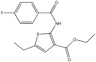ethyl 5-ethyl-2-[(4-fluorobenzoyl)amino]-3-thiophenecarboxylate Structure